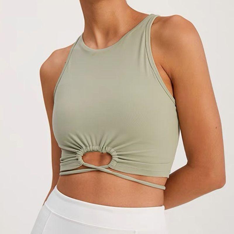 

Exercise Intimates Bubble Wrap High Strength with Chest Pad Workout Bra Sexy Beauty Back Push-up Running Yoga Vest Tops S Green