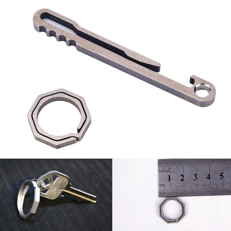 Titanium alloy Quickdraw Strap Clip Hook Keychain Ring EDC