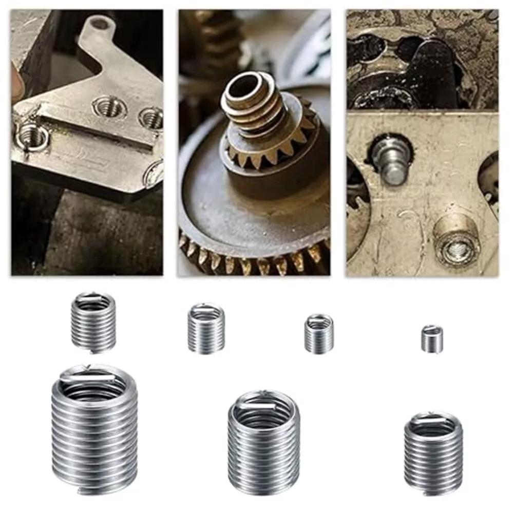 Repair Threads Easily with 60pcs Stainless Steel Helicoils for Various Sizes