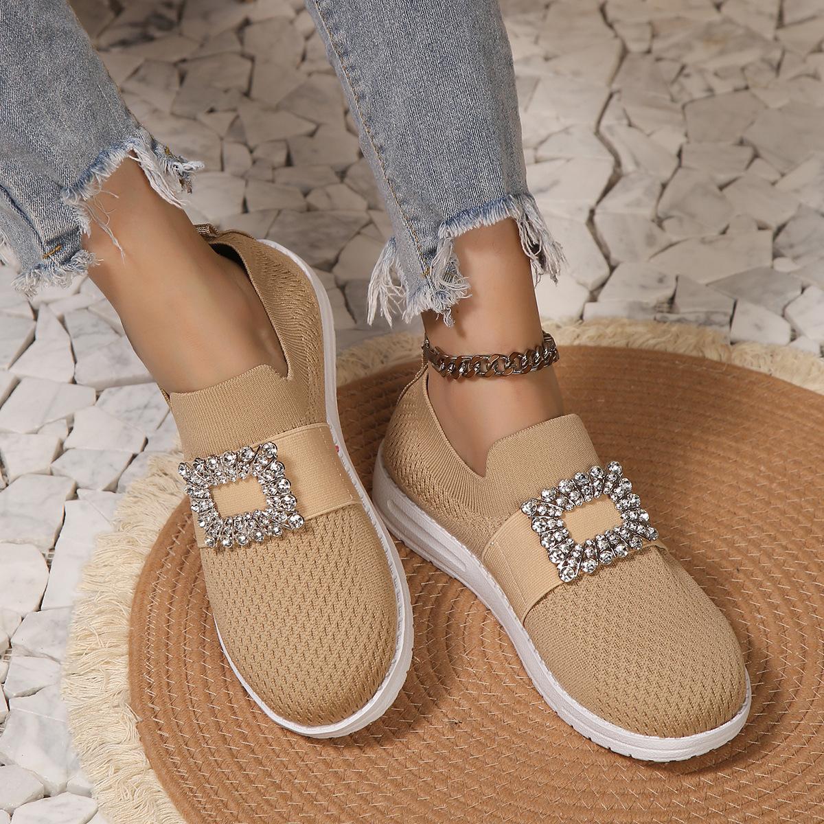 

Женские вулканизированные слипоны с цепочкой, осенние женские дышащие прогулочные туфли на плоской подошве с эластичной лентой и сеткой, новые женские кроссовки 43 абрикосовый