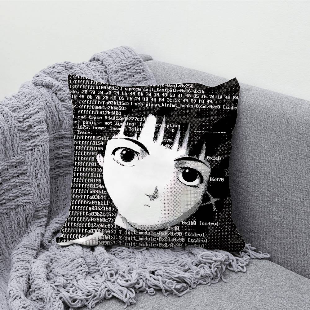 S-Serial Experiments Lain Pillowcases Bedroom Living Room Sofa Home Decor Polyester Cushion Cover with Zipper