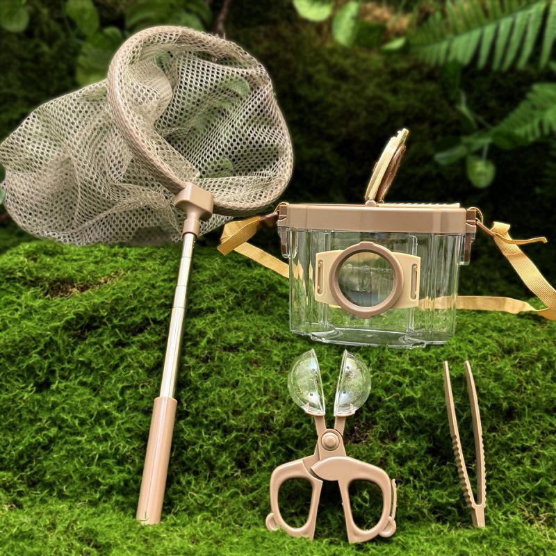 Kids' Outdoor Adventure Insect Observation Kit with Magnifying Glass, Butterfly Net, and Exploration Tools