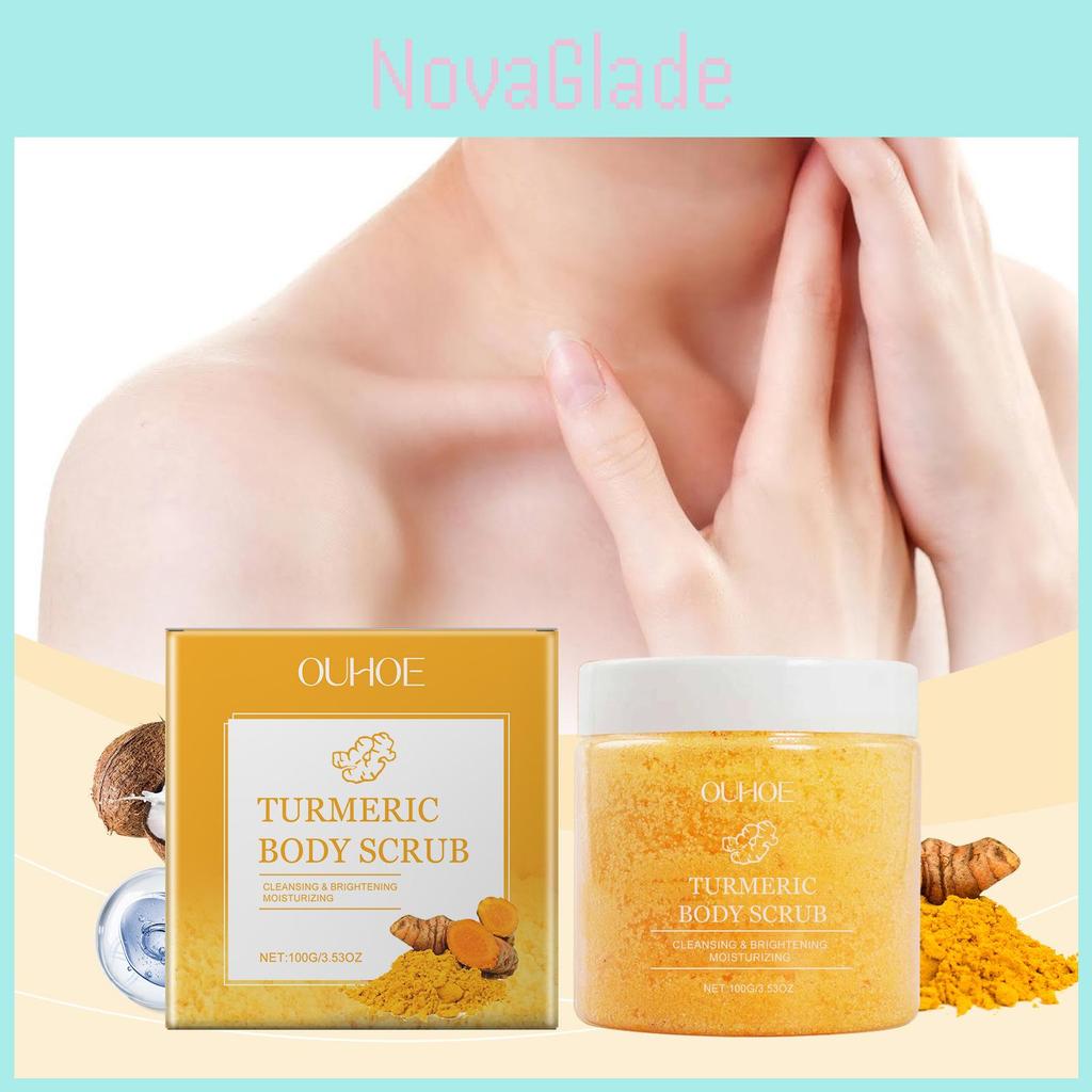 Ouhoe Natural Turmeric Body Scrub Gentle Exfoliating Formula For Smooth Radiant Skin