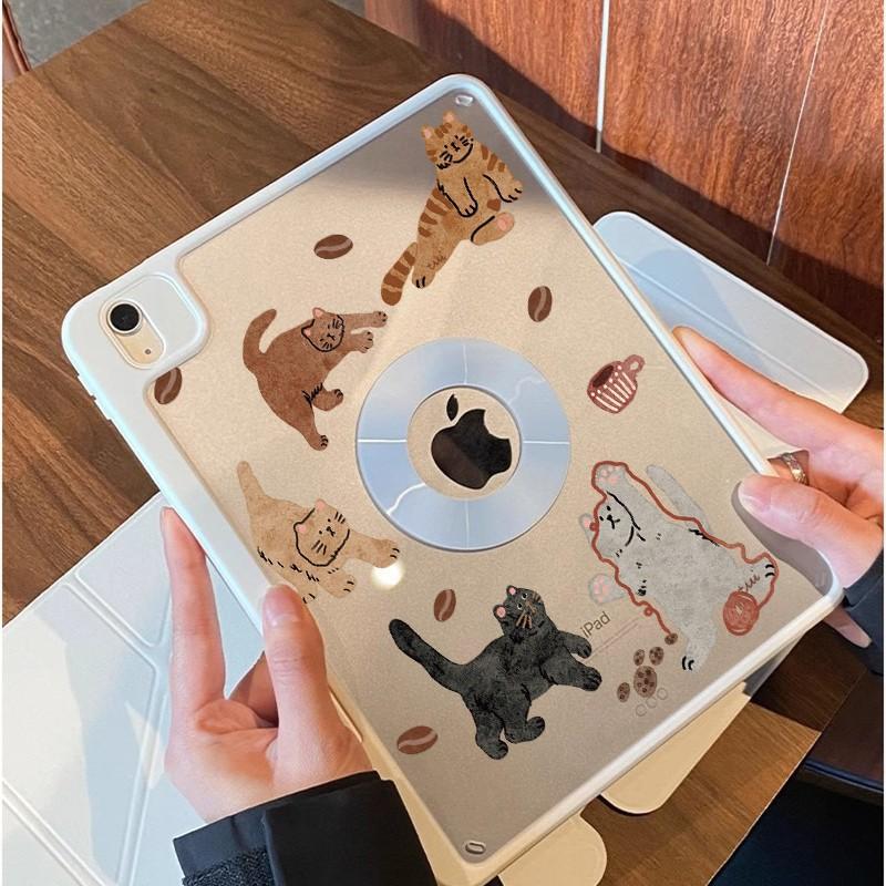 Magnetic Detachable 3-Fold Case IPad Pro 11 Inch With Stand Full Cover Cartoon Design Acrylic Material