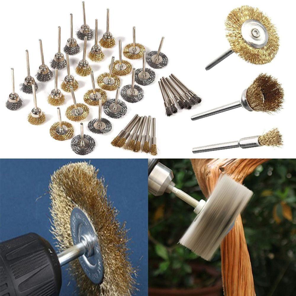 Accessories Electric Rotary Tools Wire Wheel Polishing Grinding Brass Brush Kit Buffing Sanding