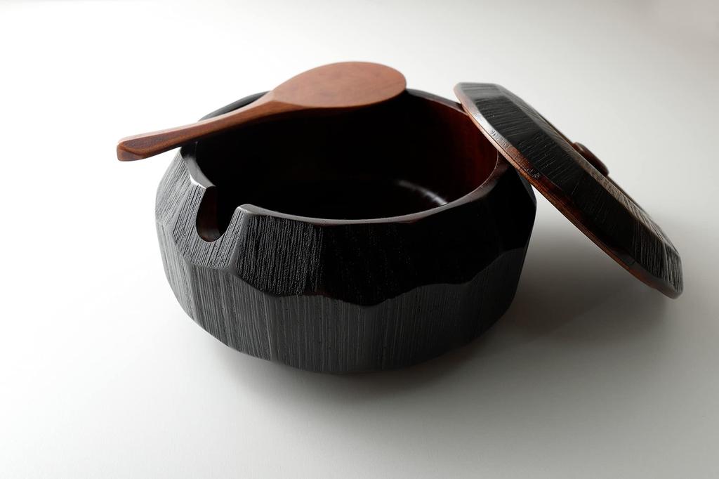 Osaka Choseido Holz-Reisbehälter mit Reisportionierlöffel, 2-3 Personen, ca.. 1.5 (1,5 Tassen)