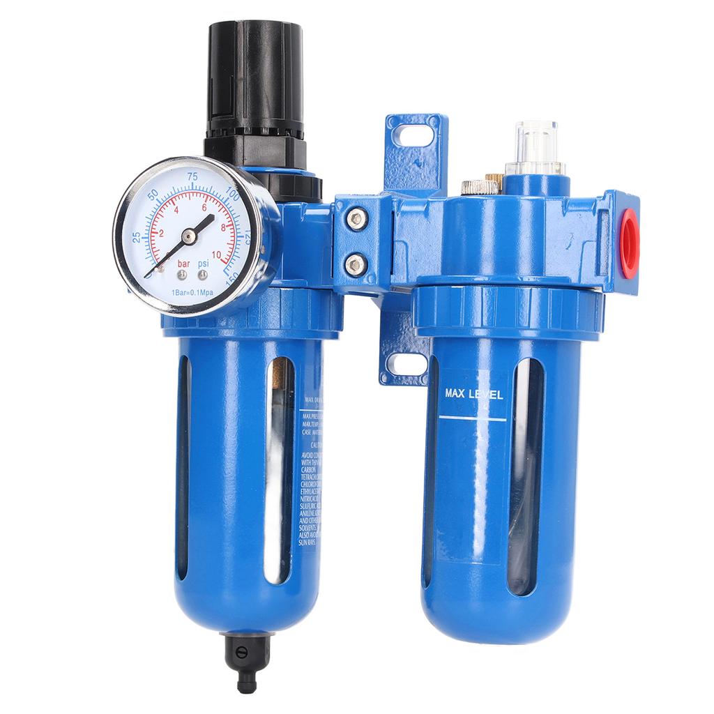 Filter Regulator and Lubricator High Hardness Zinc Alloy 2 Stage Air Compressor Water Separator Air Filter 1 4in NPT