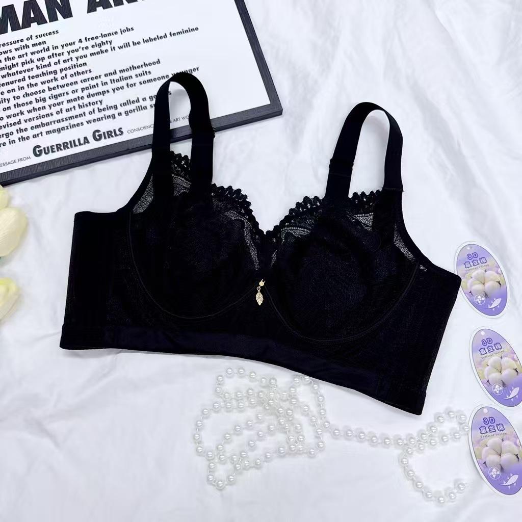 Rabbit ears bra, thin big breasts, small soft steel rings gather, sexy lace adjustment type, side collection breast underwear women