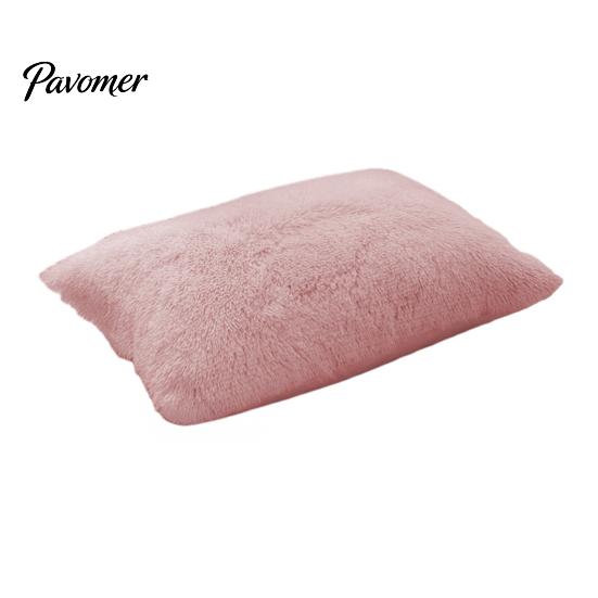 Bed Pillow Case Shaggy Faux Fur Pillowcase, Fluffy Plush Cover, Fuzzy Skin Friendly Sham Solid Color for Autumn Winter Covers