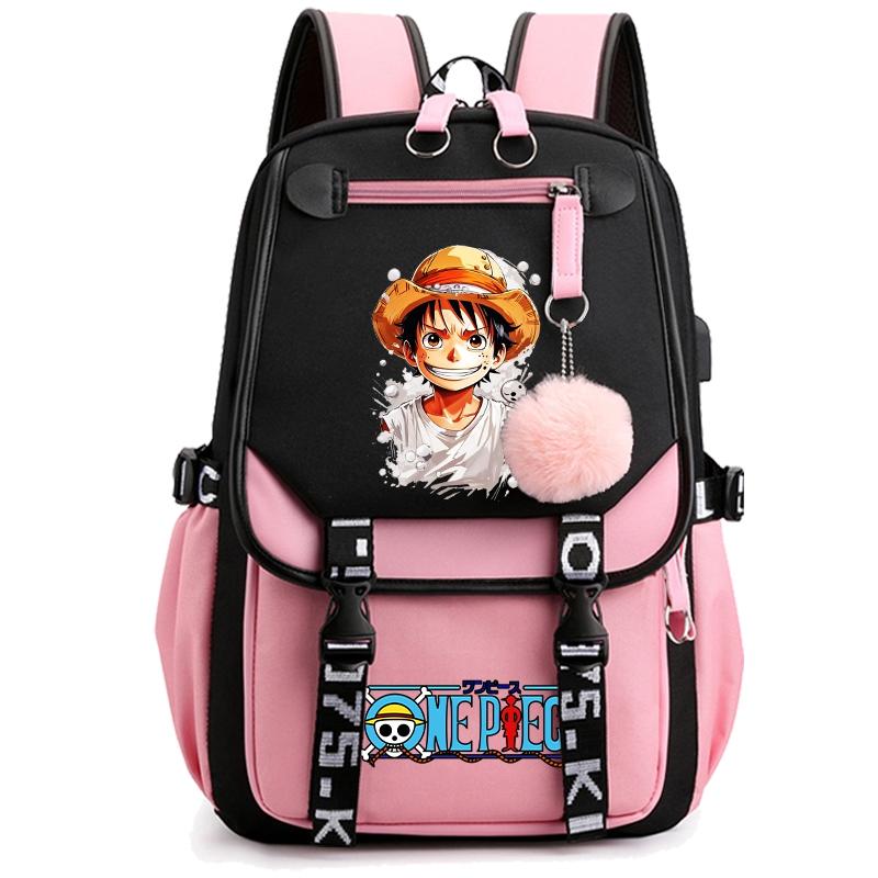 

Аніме One Piece Рюкзак для жінок Полотняна сумка для ноутбука Назад до школи Ранець для дівчинки-підлітка Шкільний портфель Жіноча дорожня сумка Mochila