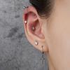 Right Grand ASTM F136 Titanium 16G Sparkling CZ North Star Stud Earring Labret Cartilage Tragus Helix Conch Lobe Piercing