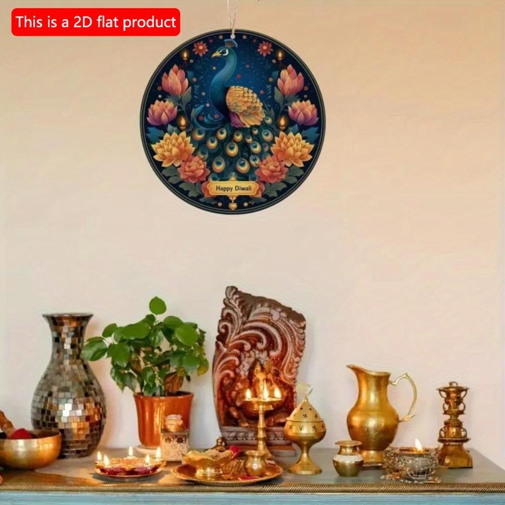 1pc 2d Flat Joyful Festival Circular Wooden Signs - 20cm: Kwanzaa, Diwali, Family Independence Day, Farmhouse, Bar, Cafe, Porch Decoration, Gifts