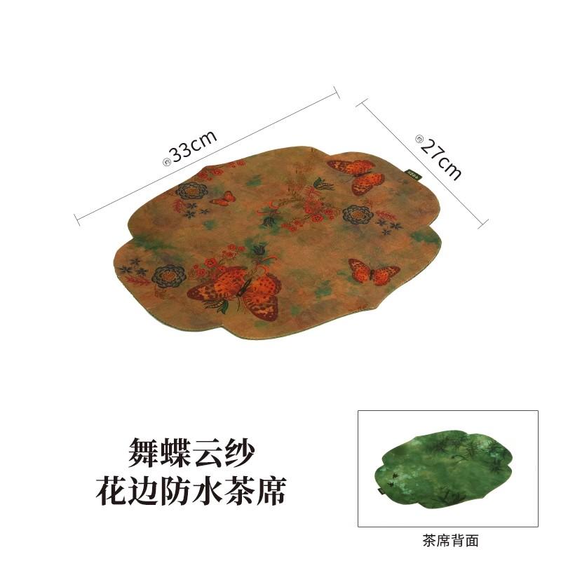 Vintage trockene Teematte, Tischmatte, chinesischer Zen-Stil, handgefertigt, Baumwolle und Leinen, Kunst-Topf-Matte, Tassenmatte, Tee-Tischdecke