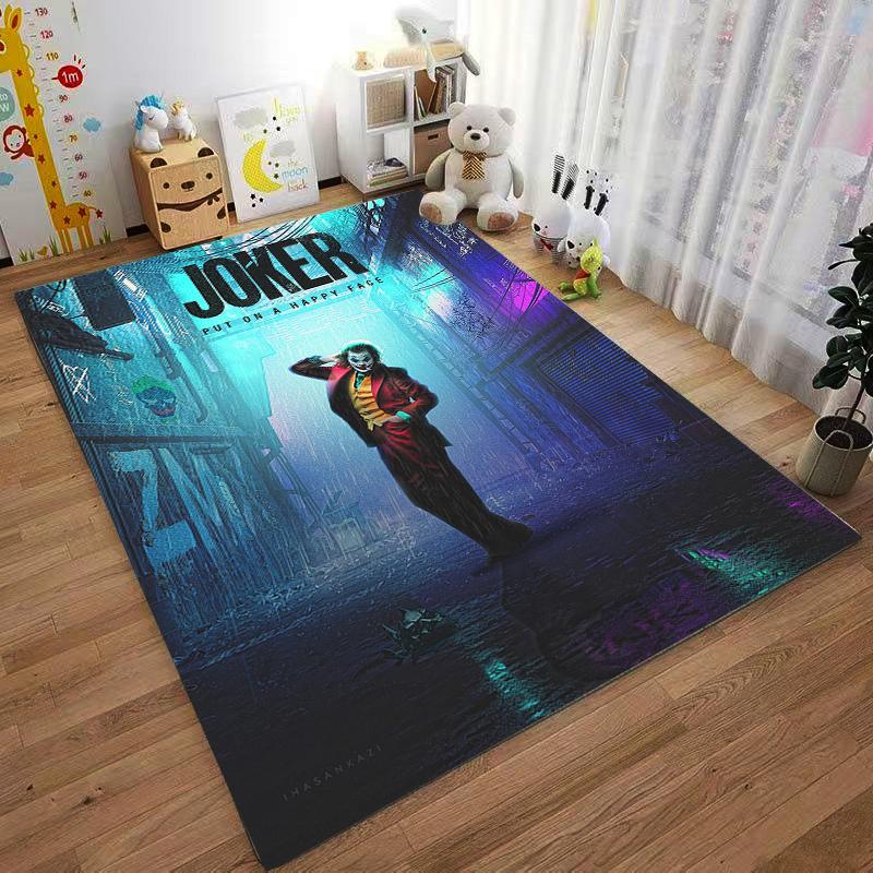 Joker Inspired Rug with Colorful Urban Vibe Suitable for use as an anti-slip game mat for living room and bedroom sofas