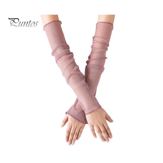 

Женские прозрачные сетчатые рукава, длинные, ультратонкие, кружевные перчатки без пальцев, защита от ультрафиолетового излучения, охлаждающая сетчатая тюль, солнцезащитные рукава для улицы светло-розовый