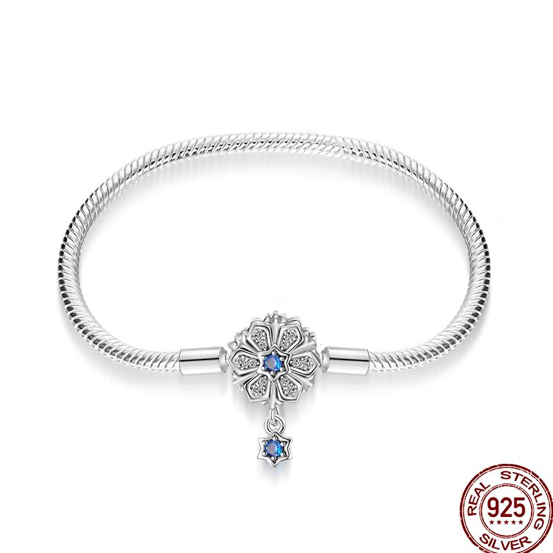 100% Silver Bracelet Fit Original Design Beads Charms DIY Jewelry Making Dazzling CZ Chain Bracelet For Women