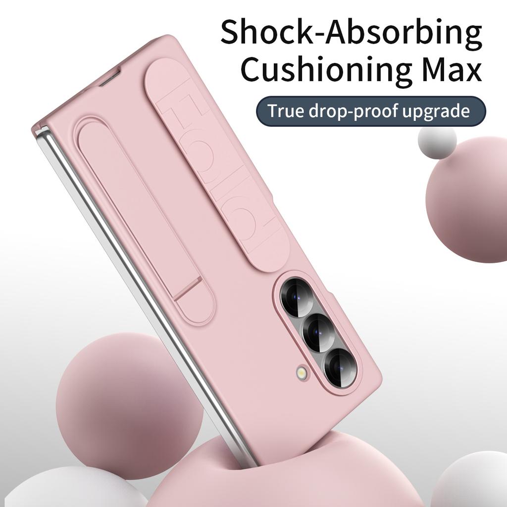 For Samsung Galaxy Z Fold7 5G Phone Case Kickstand Wristband PC Silicone Mobile Cover