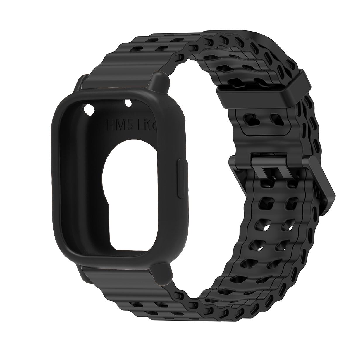 

Морський ремінець+чохол для Redmi watch 5 Active/Lite Двоколірний океанічний ремінець Силіконова накладка для Redmi 5 Lite/Active Спортивний браслет Бампер for redmi 5 lite