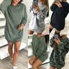 Stylish Women's Oversized Hoodie Dress Long Pullover Sweatshirt For Winter Wear