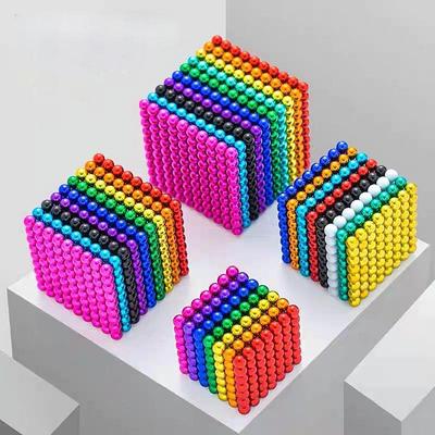 5MM 1000 512 216 PCS DIY Magentic Balls Children Kids Magnetic Building Blocks Buckyballs Polychrome Entertainment Decompression Neocube Puzzle Toys