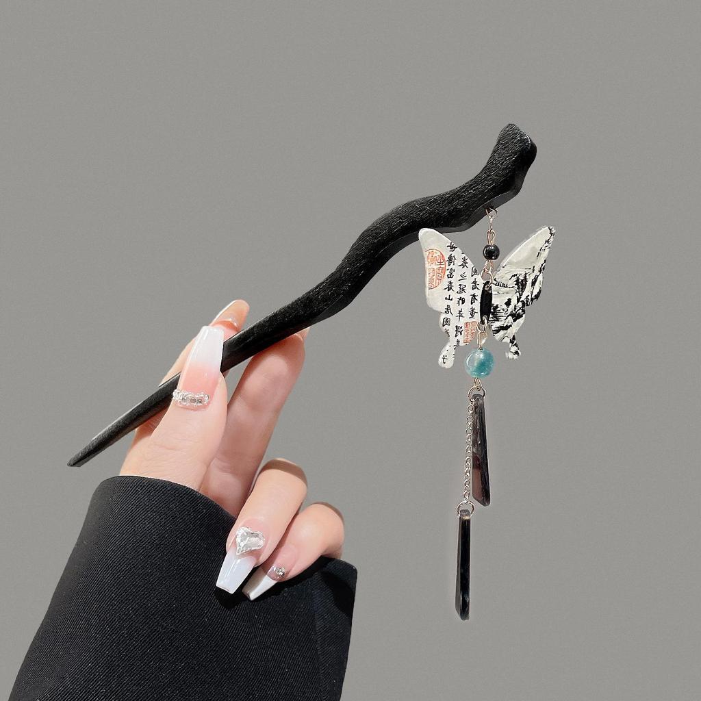 Exquisite Vintage-Inspired Tassel Hairpin for Women - Elegant Hanfu Cheongsam Style Headdress