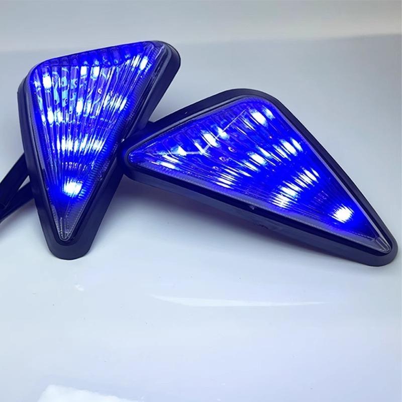 2pcs for Daytime Running Turn Lampmotorcycle Smoke Triangular Built-in Mounting LED Turn Signal Indicator Lights New