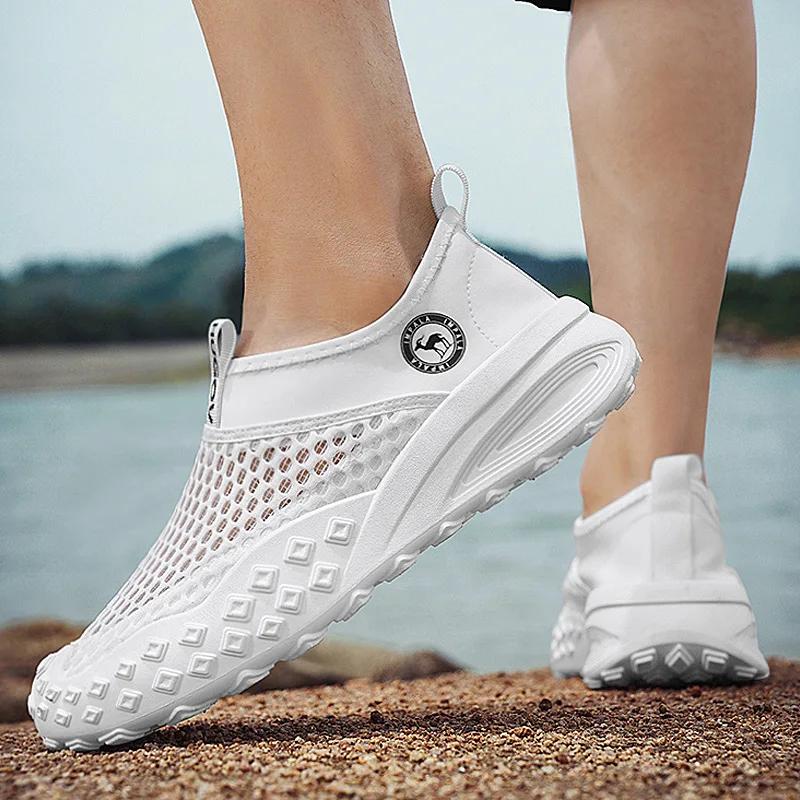 Fashion Men Casual Shoes Fashion Summer Shoes Mesh outdoor Breathable Slip-on Flats Men Sneakers Comfortable Water Loafers Zapatillas