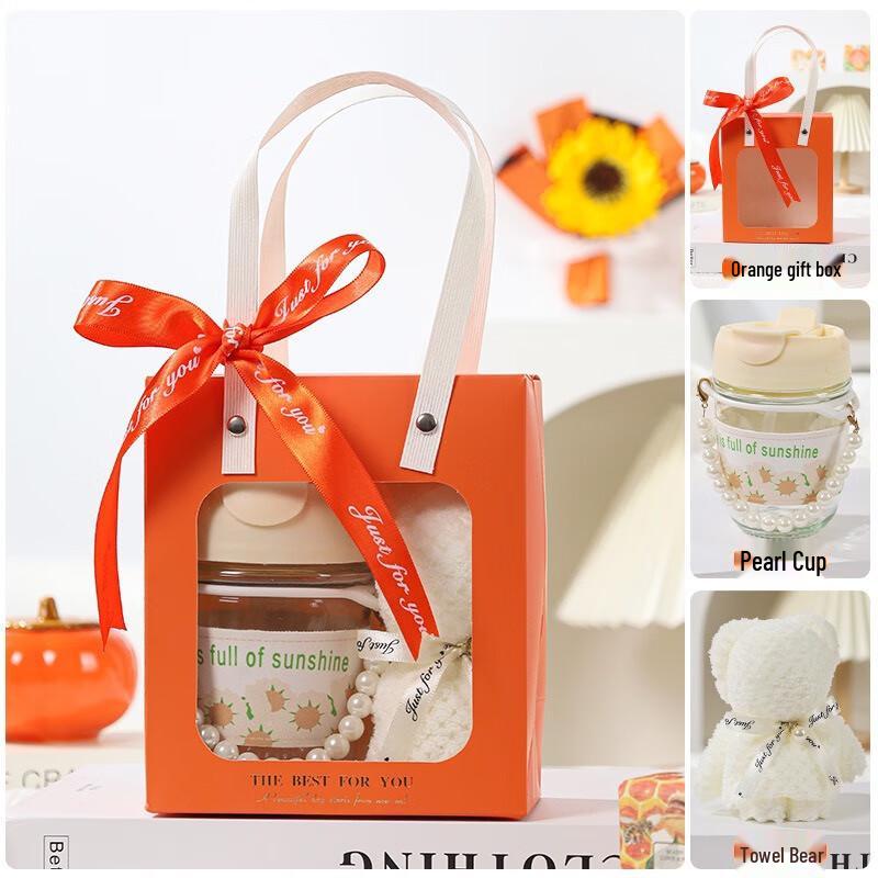 WQ Gift Set with Pearl Cup and Towel Bear Package 2 - Pearl Cup + Towel Bear