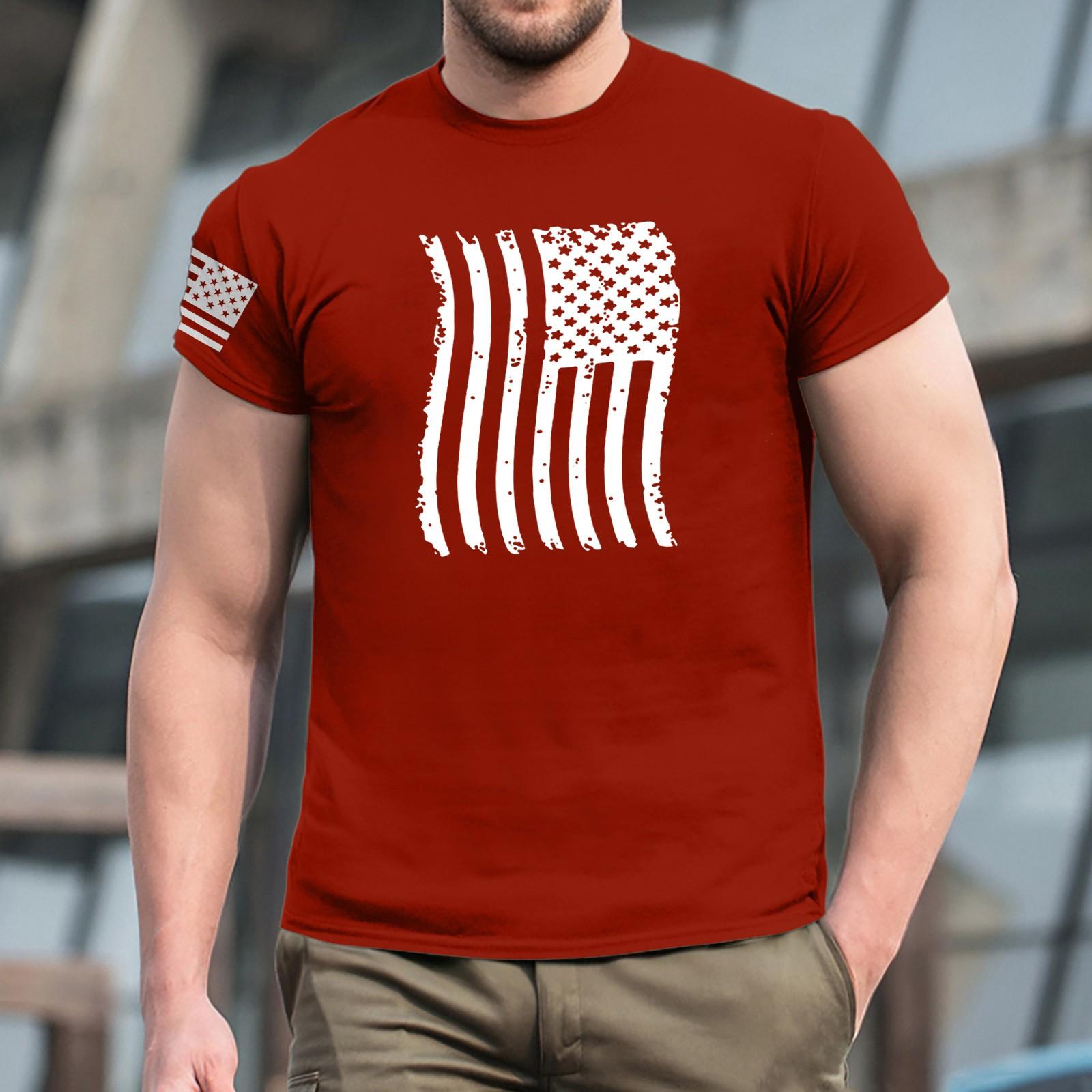 

Популярна літня чоловіча футболка з круглим вирізом і короткими рукавами XXXL червоний