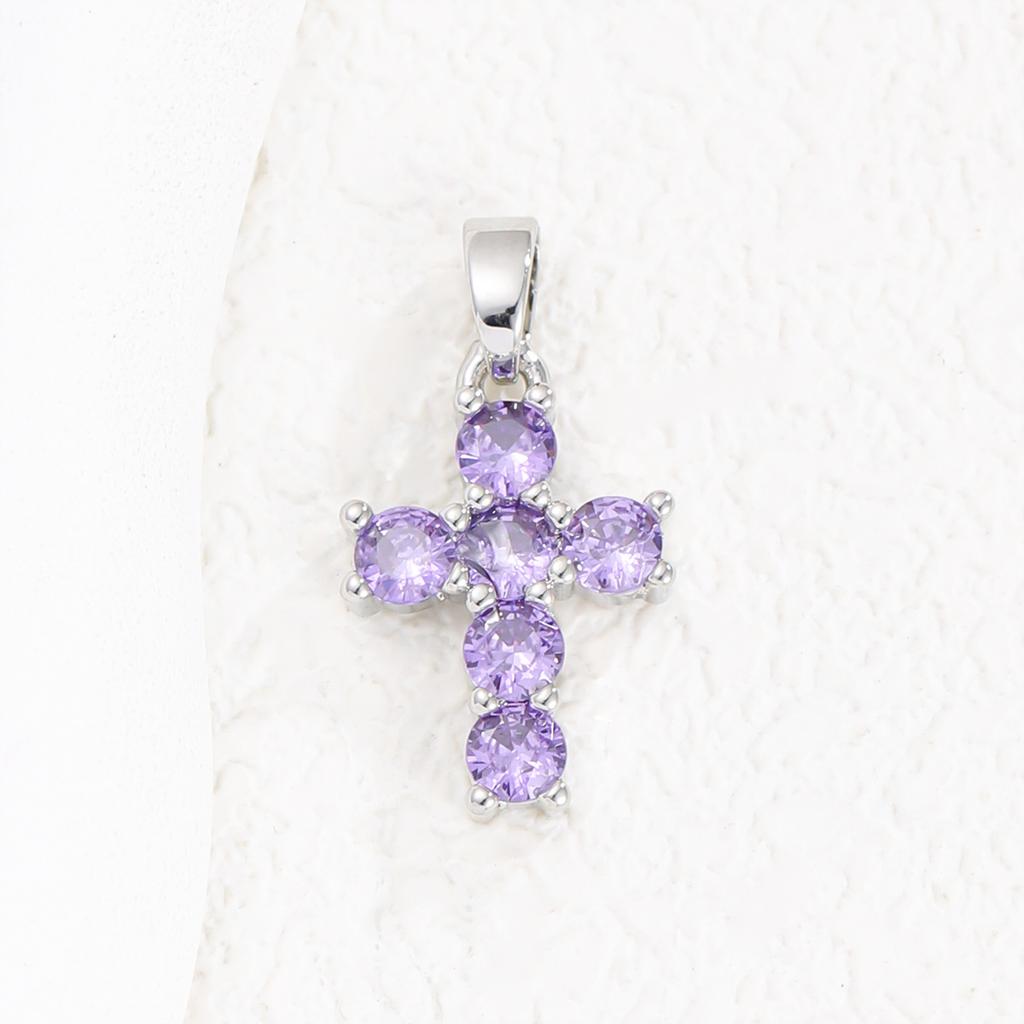 2025 New Stainless Steel Cross Necklace 18K Real Gold Plated Cubic Zirconia Christian Cross Charms Religious Pendant
