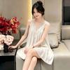 French Court Style Suspender Nightdress Women's Summer Large Size Loose Pajamas with Chest Pad Pure Desire Wind Sexy Lace Skirt