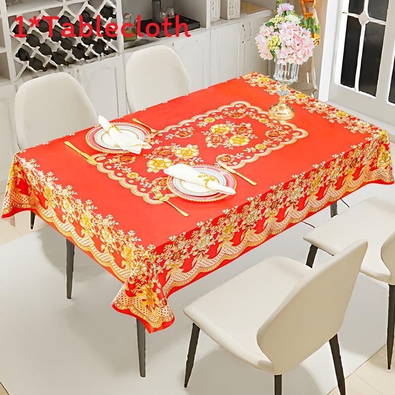 Pvc Round Square Tablecloth With Geometric Pattern For Home Dining And Holiday Decor