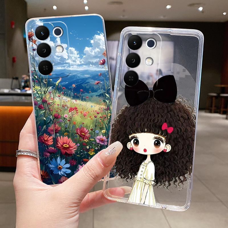 Bumper Soft Transparent TPU Phone Case For OPPO Realme C85 Pro 4G Casing Trendy Rose Rosy Cloud Painted Shockproof Cover