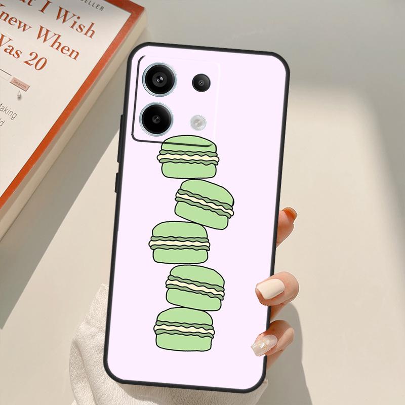Macarons Cake Dessert Funda For Xiaomi Redmi Note 14 10 11 12 13 15 Pro Plus Case For Redmi 15 14C 10C 12C 13C 15C
