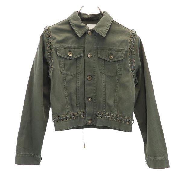 AMERI UNDRESSED Long sleeve Lace up Jacket M Greenish Women Used