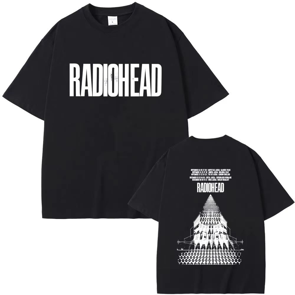 Radiohead Return To The Road European Tour T-shirt Men's Rock Vintage T Shirt Women Gothic Oversized T-shirts