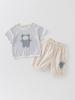 Summer Cartoon Patch Baby T-Shirt & Pants Set