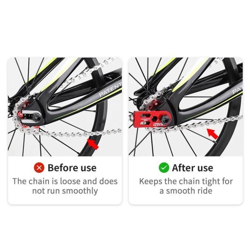 Bicycle Chain Tensioner Adjuster Professional Chain Adjuster Bike Chain Tensioner Aluminum Alloy Single Speed Chain Fastener for Bike Chain Additions