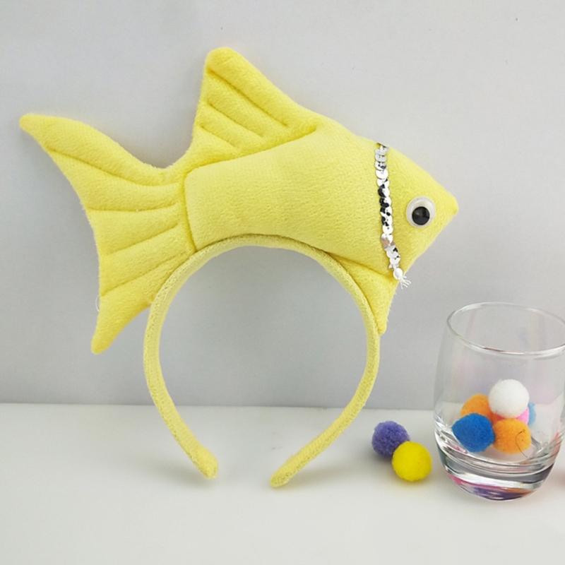 Students Taking Photo Hairband Stuffed Fish Shape Hair Hoop for Halloween