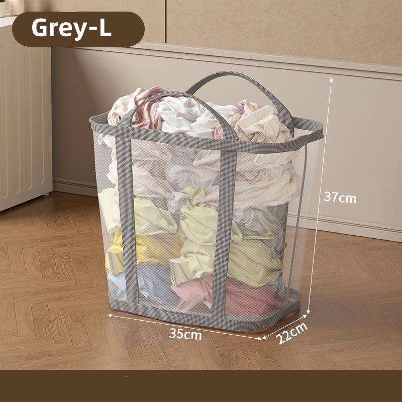 Nylon Mesh Laundry Basket with with Sturdy Handles Large Capacity Foldable Laundry Bag Clothes Storage Container 1740₽