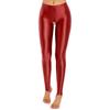 Damen Glänzende Open-Crotch Steg-Leggings Dehnbar Glatt Mittlere Taille Elastischer Bund Skinny Hosen
