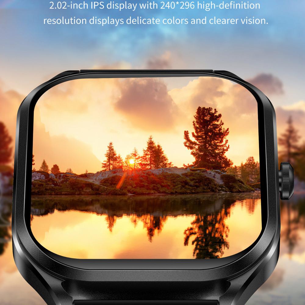 H35 2.02-inch Heart Rate Blood Pressure Monitoring Smart Watch Bluetooth-compatible Call Smart Bracelet