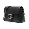 Gucci Double G Buckle Chain Litchi Grain Leather Messenger Accordion Shoulder Crossbody Mini Bag Women bags Black 607720-CAO0G-1000