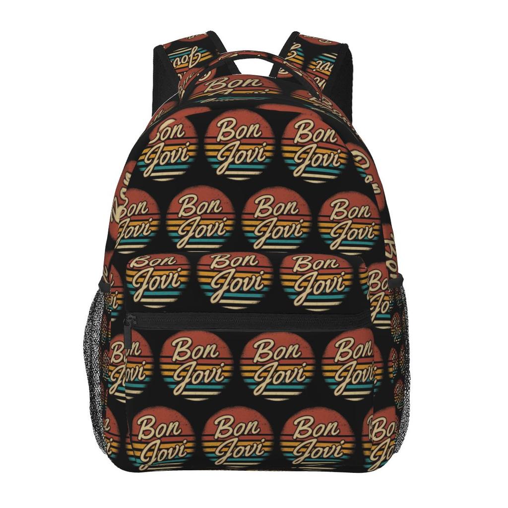 Bon Jovi Grunge Band Forever TOUR Student Backpack School Bag Hiking Travel Daypack for Boys Girls Fashion Bookbag Shoulder Bags