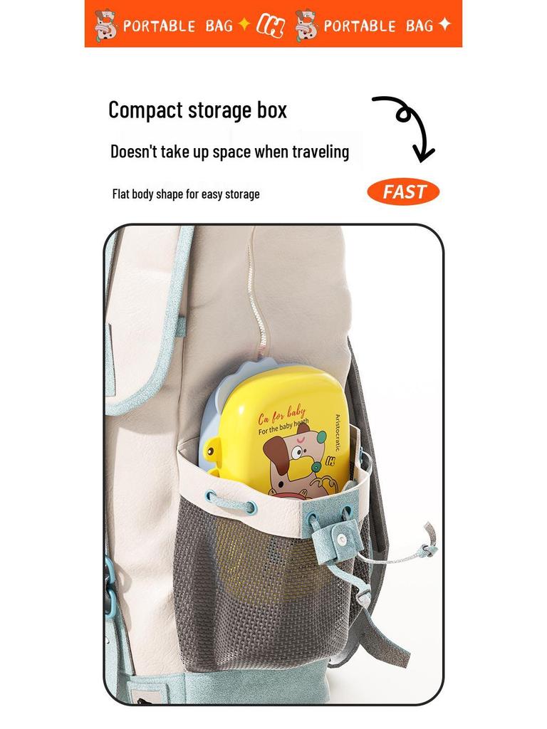 Portable Baby Bottle & Nipple Cleaning Brush Set with Drain Rack and Storage Box