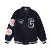 Long Sleeve Graphic Logo Embroidered Award Men's Jacket, Navy, C3-C611