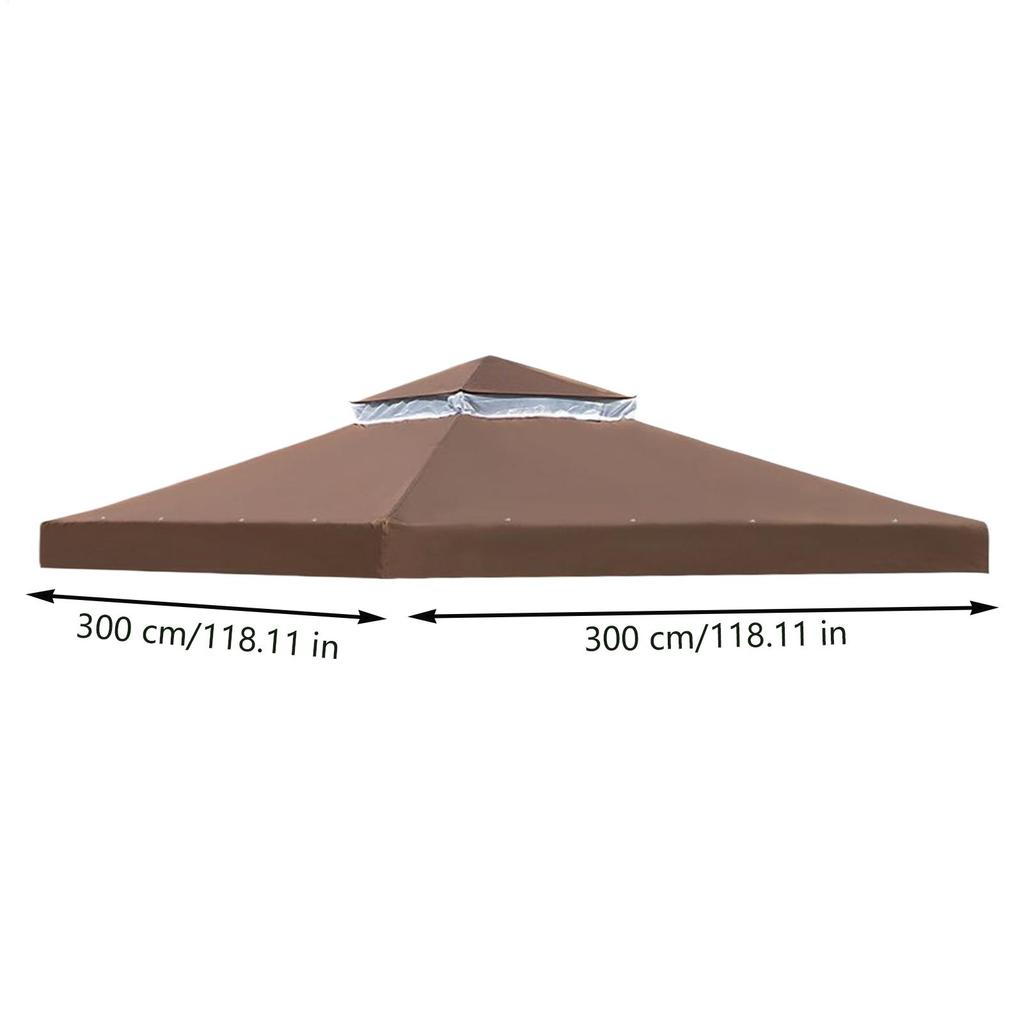 Telo di ricambio per gazebo 3x3m Impermeabile Con sfiato Telo di ricambio per esterno per patio esterno Cortile Giardino Ponte