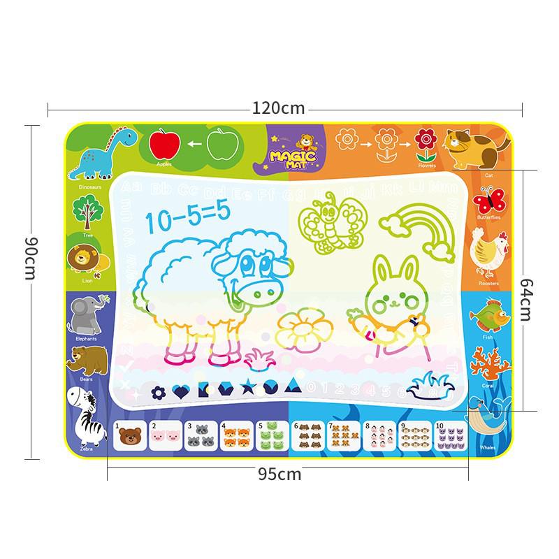 Children's Magic Water Canvas Doodle Mat - Large 120x90cm Educational Drawing Toy