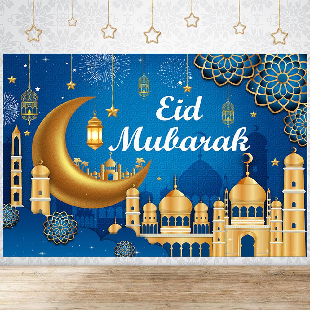 Eid Party Thema Traditioneller Hintergrund Ramadan Mubarak Dekorationen für Zuhause Islamisch Muslimisch Kareem Eid Al Adha Requisite Geschenk Poster