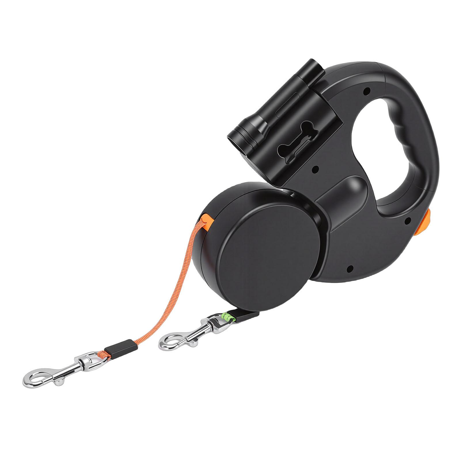 

Dual Retractable Dog Leash Smart Night Light Double Headed Extendable Pet Leash for Walking